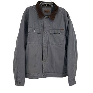 Woolrich Drifter Jacket Gray Size XL Canvas Work Sherpa Lined Barn Coat *flaw